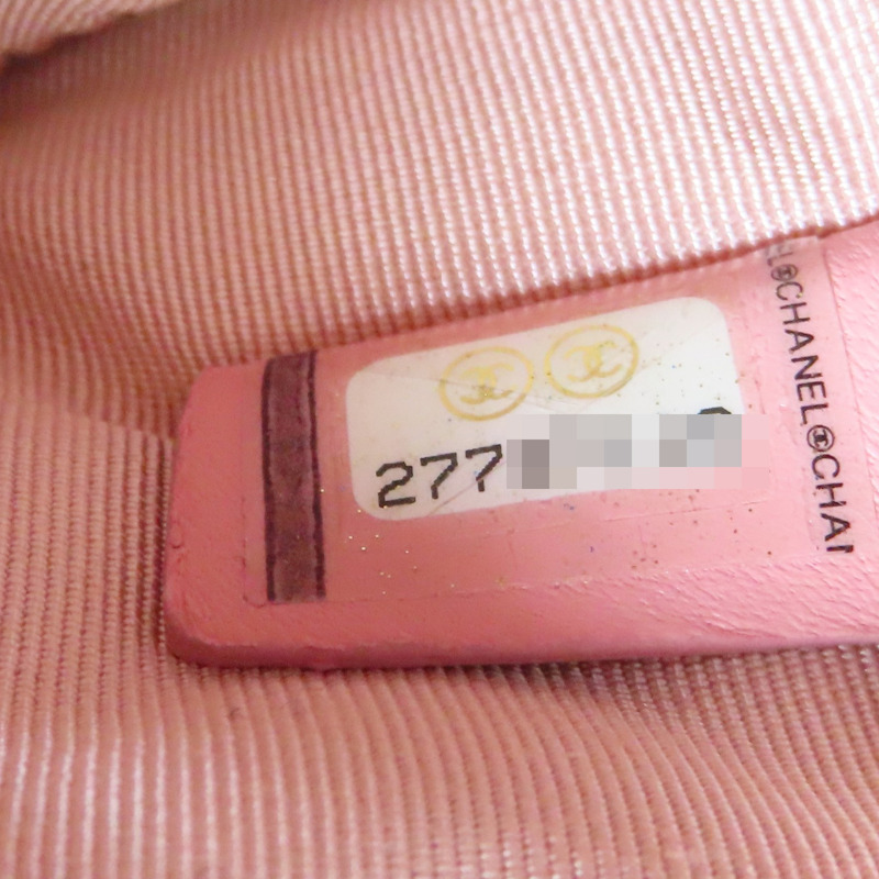 粉色 羊皮 拉鍊零錢包 金扣【CHANEL 香奈兒】-7