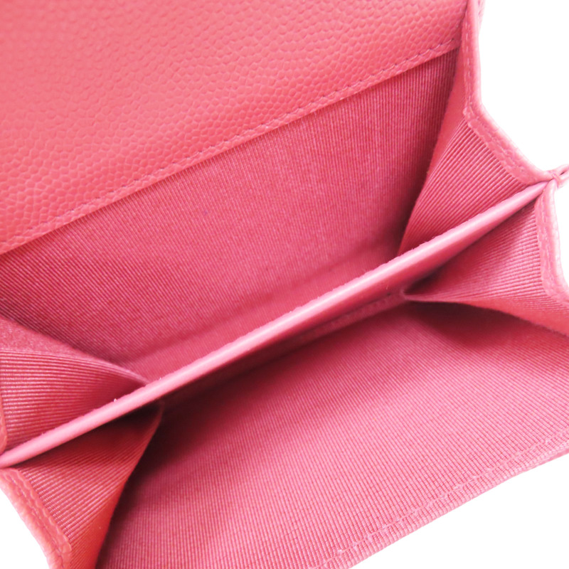 橘紅色 菱格紋 荔枝牛皮 零錢包【CHANEL 香奈兒】-4