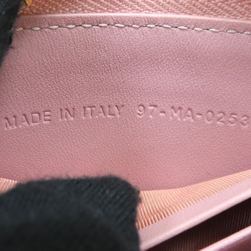 粉色羊皮 Lady Dior Voyageur 拉鍊零錢包【Dior 迪奧】-7