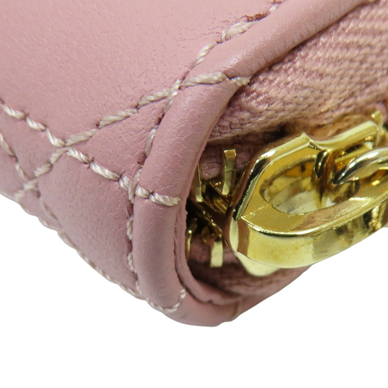 粉色羊皮 Lady Dior Voyageur 拉鍊零錢包【Dior 迪奧】-10