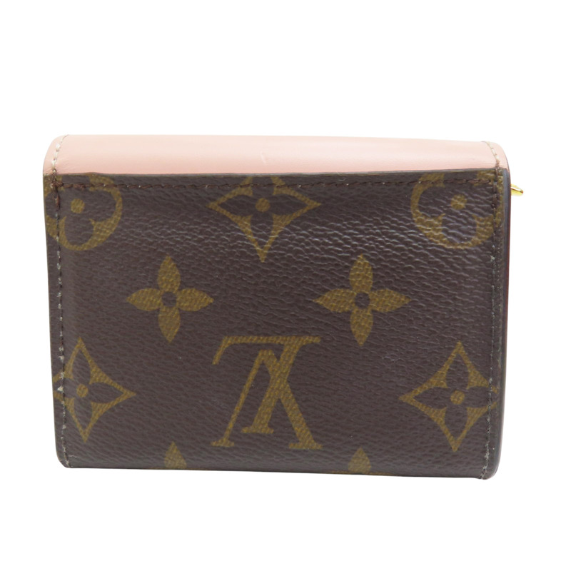 棕色 原花帆布 粉色牛皮 Portefeuille Zoe 三折短夾【LOUIS VUITTON LV 路易威登】 M62933-1