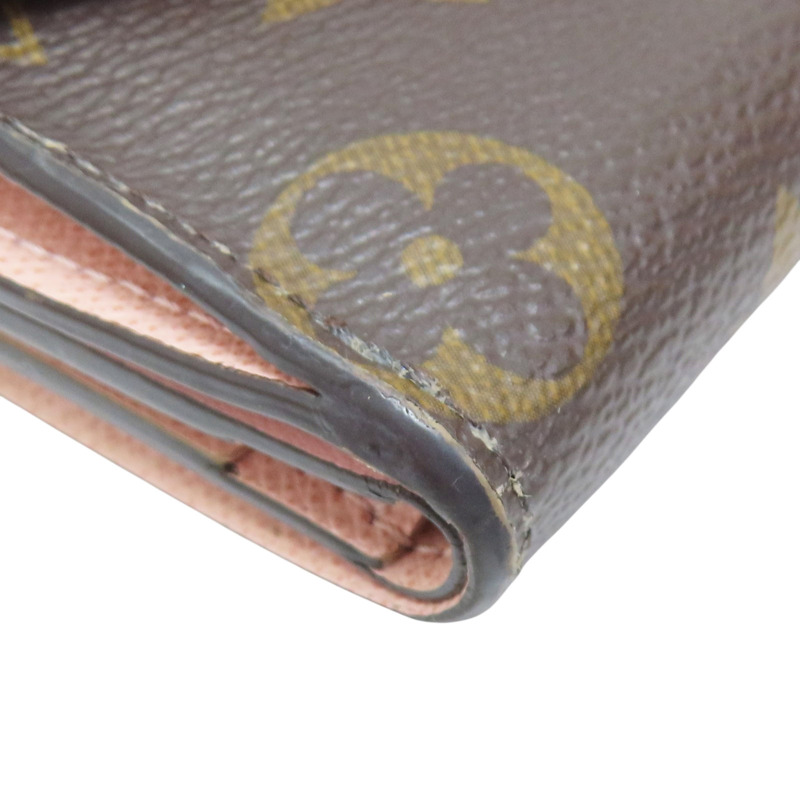 棕色 原花帆布 粉色牛皮 Portefeuille Zoe 三折短夾【LOUIS VUITTON LV 路易威登】 M62933-8