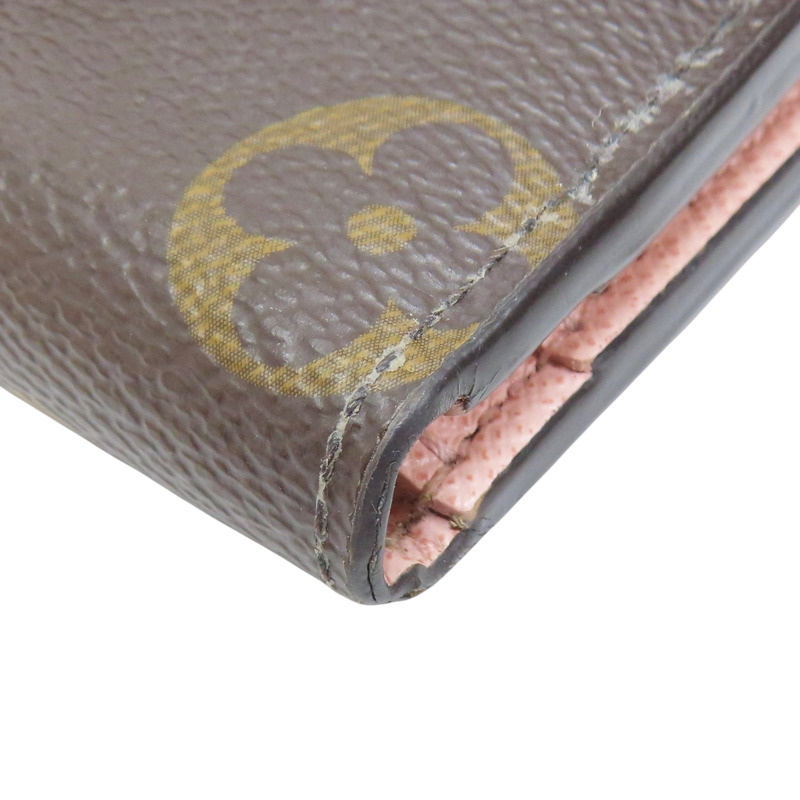 棕色 原花帆布 粉色牛皮 Portefeuille Zoe 三折短夾【LOUIS VUITTON LV 路易威登】 M62933-9