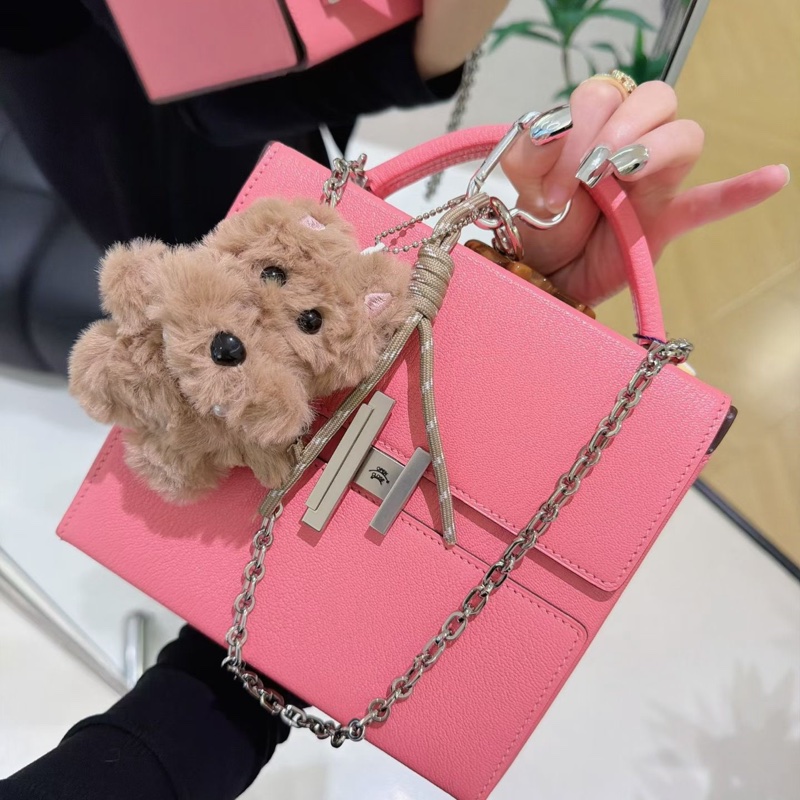 【近新閒置品】愛馬仕 Hermes Cinhetic Bag 秀款盒子包 唇膏粉 銀扣 山羊皮 Y刻 不對稱H扭轉鎖扣手拿手拎斜背鏈條包-9