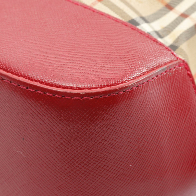 BURBERRY Nova Check 手提包單肩包帆布皮革米色紅色多色二手-4