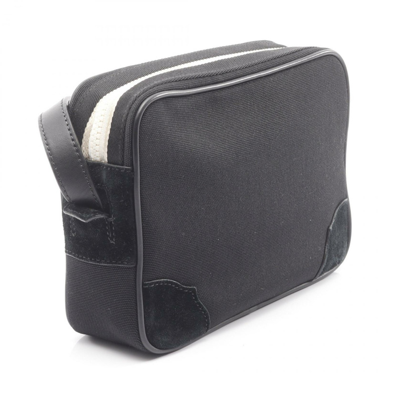 BALLY BORD DAY 肩斜背包 帆布皮革 黑色 二手 男式-1