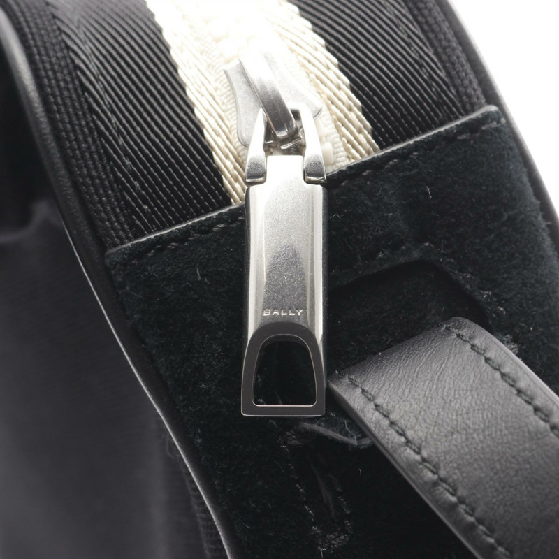 BALLY BORD DAY 肩斜背包 帆布皮革 黑色 二手 男式-7