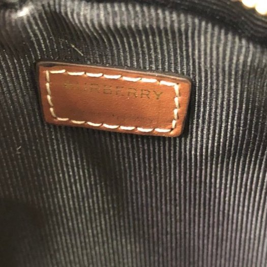 東區正精品㊣BURBERRY 80276021 白色帆布LOGO圓餅包肩背包斜背包RA0977-3