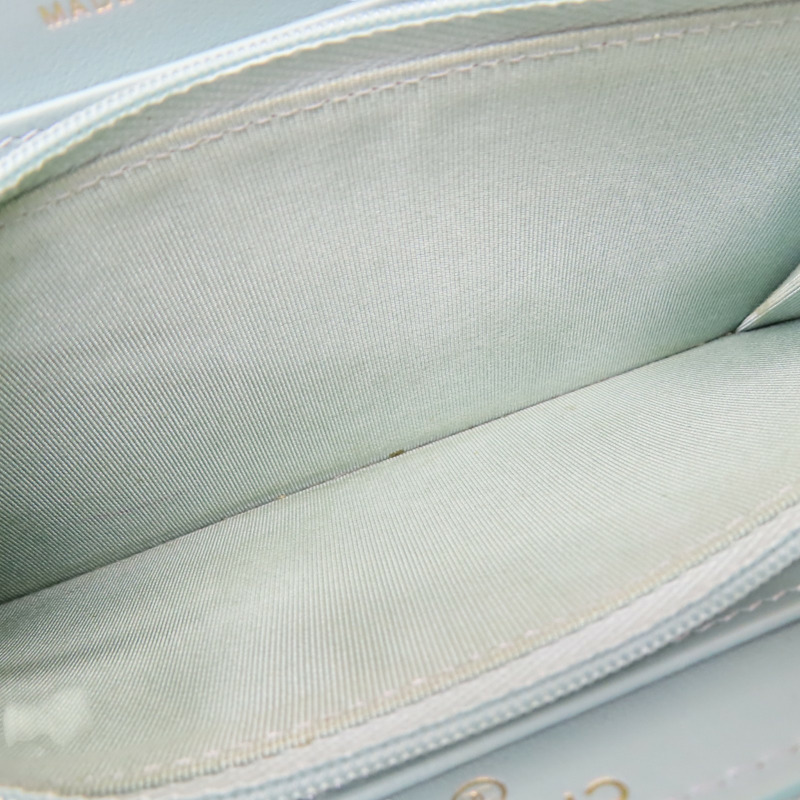 淺綠色 菱格紋 荔枝牛皮 拉鍊長夾【CHANEL 香奈兒】 AP0242-5