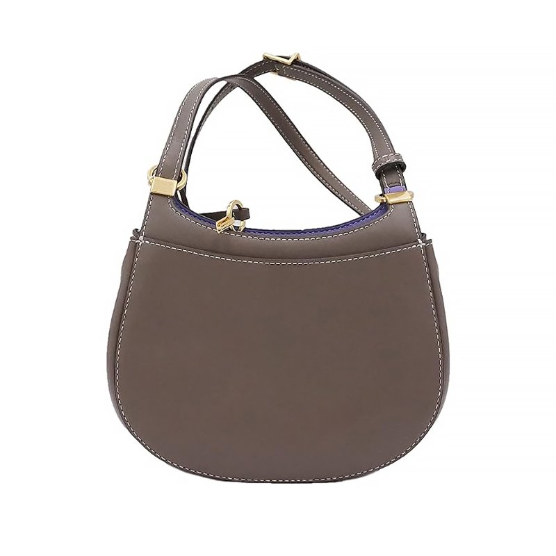 【TORY BURCH】拼接皮革造型兩用包-鐵灰色-1