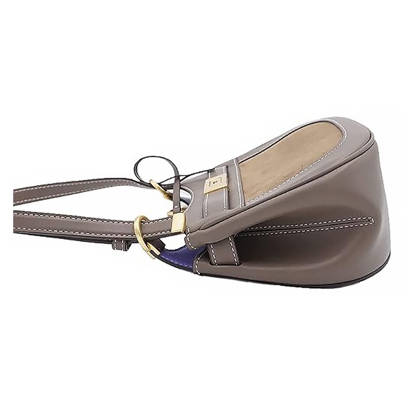 【TORY BURCH】拼接皮革造型兩用包-鐵灰色-2