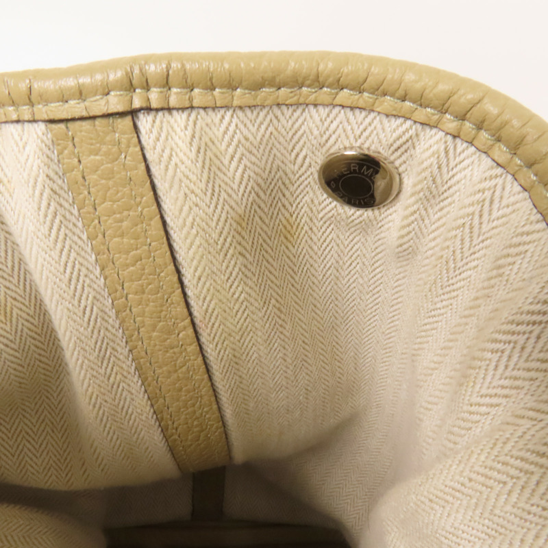 HERMES Negonda皮革Garden Party PM銀扣手挽袋Trench-15