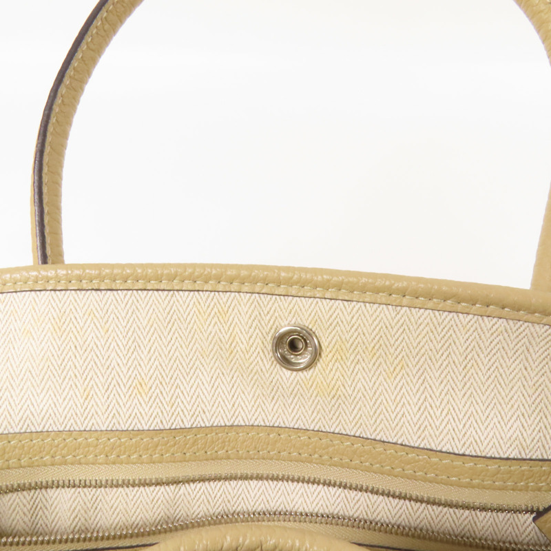 HERMES Negonda皮革Garden Party PM銀扣手挽袋Trench-16