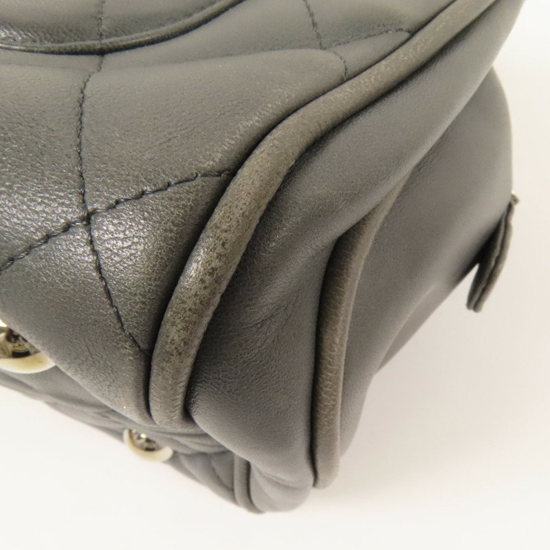 CHANEL 羊皮皮革Chain Shoulder銀扣鏈帶肩背袋-12