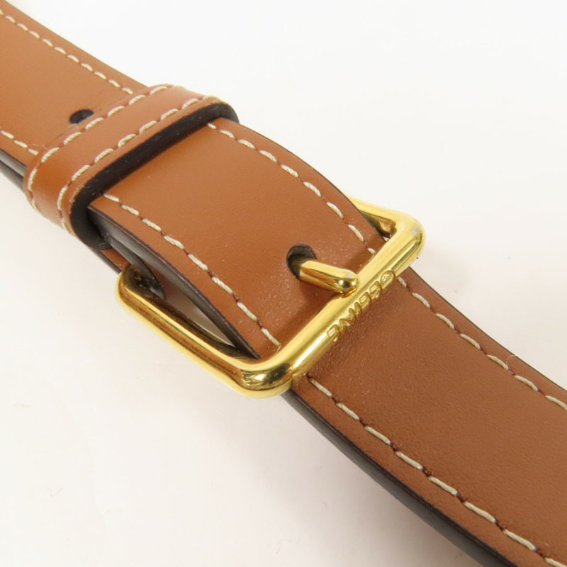 CELINE 塗層帆布Triomphe Bucket金扣肩背袋-7