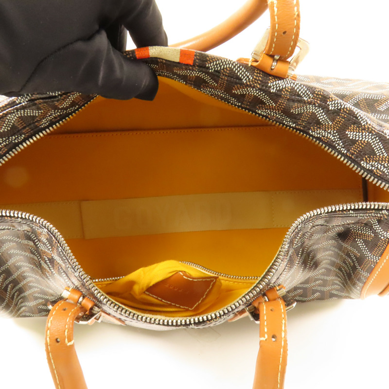 GOYARD 塗層帆布Croisieve 35銀扣手挽袋-4