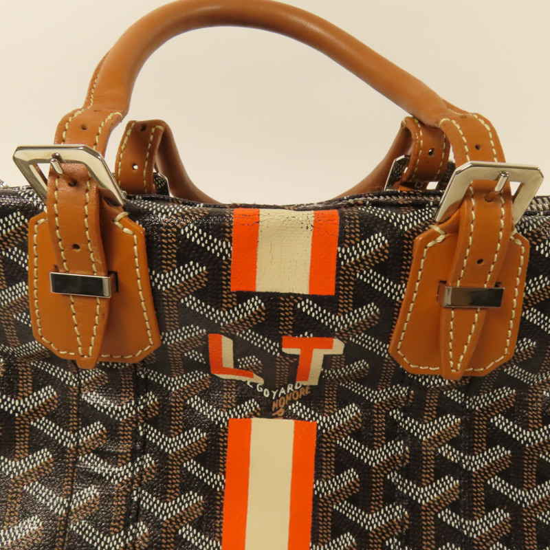 GOYARD 塗層帆布Croisieve 35銀扣手挽袋-7