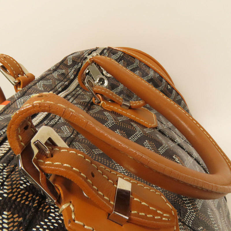 GOYARD 塗層帆布Croisieve 35銀扣手挽袋-15