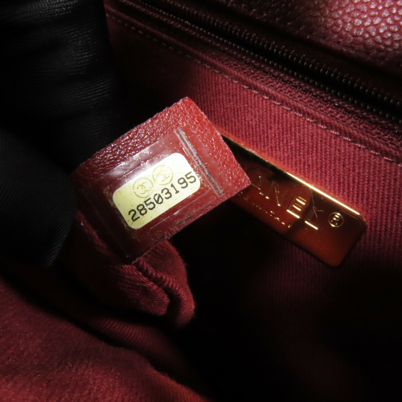 CHANEL 牛皮皮革Chain Shoulder金扣鏈帶肩背袋-9