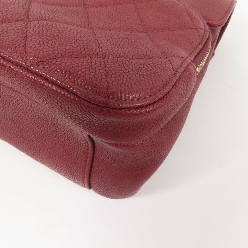 CHANEL 牛皮皮革Chain Shoulder金扣鏈帶肩背袋-13