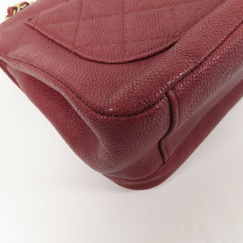 CHANEL 牛皮皮革Chain Shoulder金扣鏈帶肩背袋-14