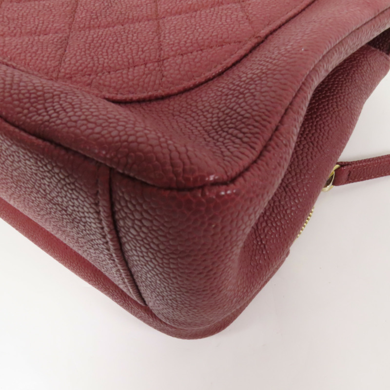 CHANEL 牛皮皮革Chain Shoulder金扣鏈帶肩背袋-15