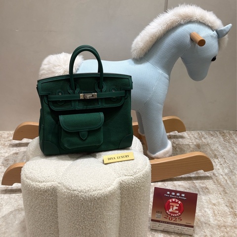 愛馬仕 Hermes Birkin Cargo 25 /全新/寶石綠