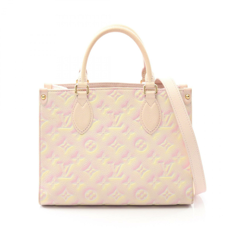 LOUIS VUITTON On the Go PM 托特斜背包 手提包 M46168 印花皮革 粉紅色-0