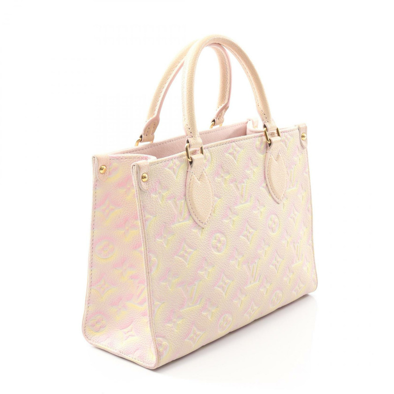 LOUIS VUITTON On the Go PM 托特斜背包 手提包 M46168 印花皮革 粉紅色-1