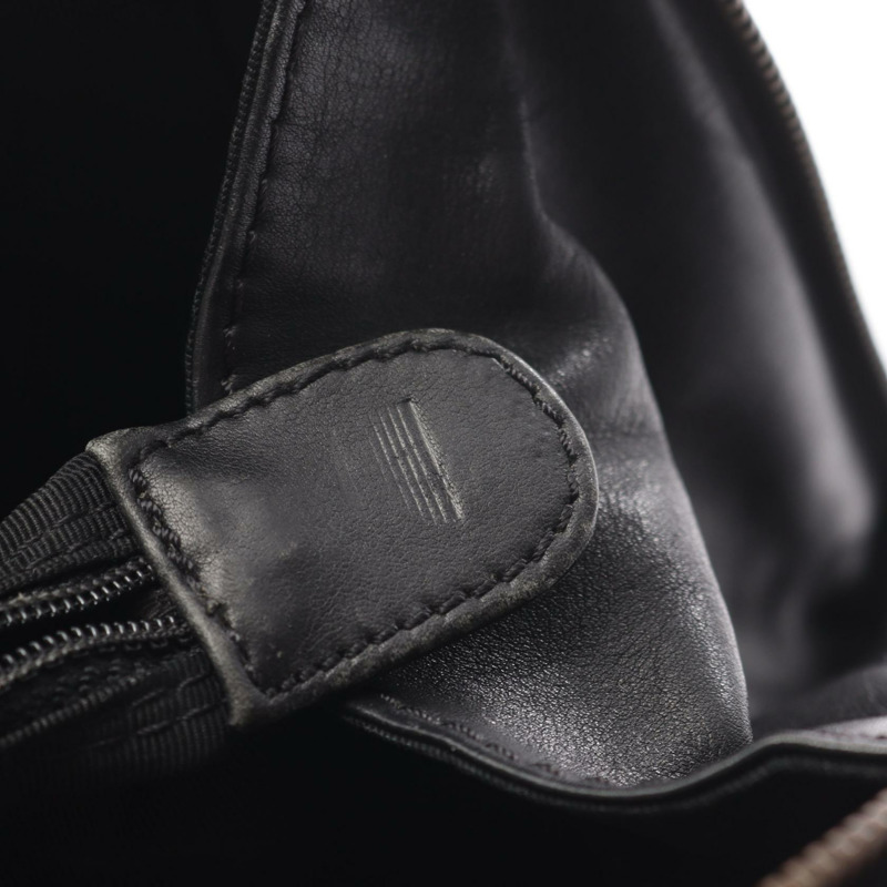 CHANEL Wild 縫線拉鍊手提包皮革黑色 SHW 二手女士 CC-12