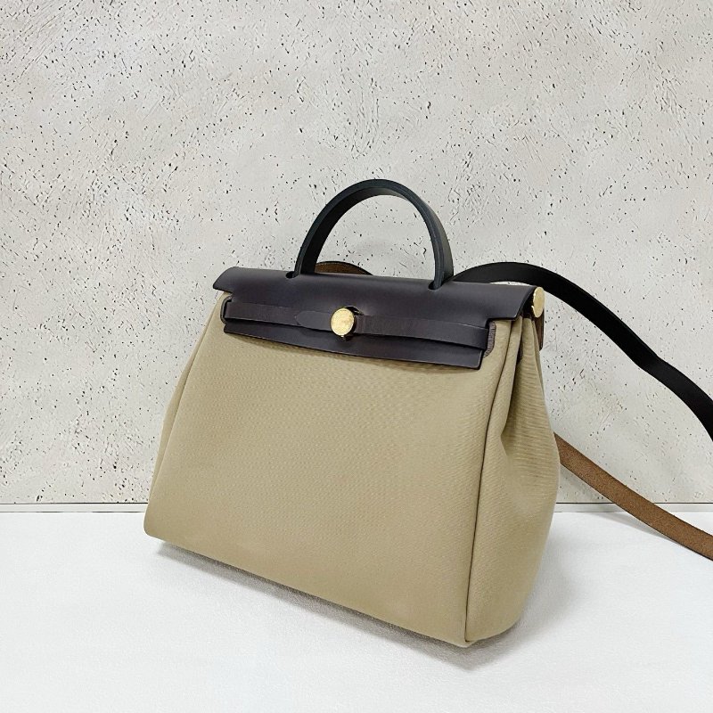Hermes herbag31 風衣灰拼色 金扣-2