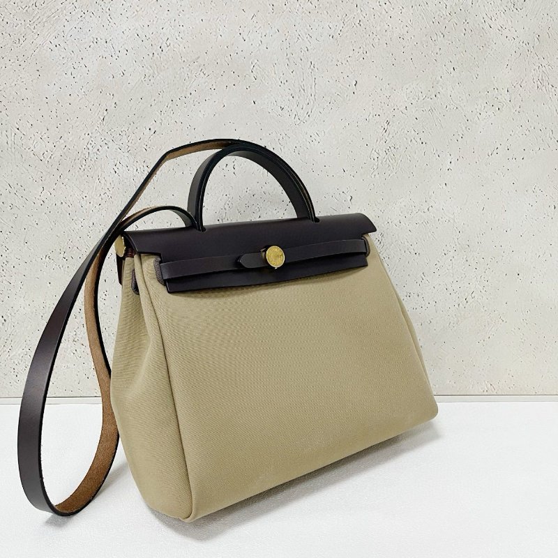Hermes herbag31 風衣灰拼色 金扣-3