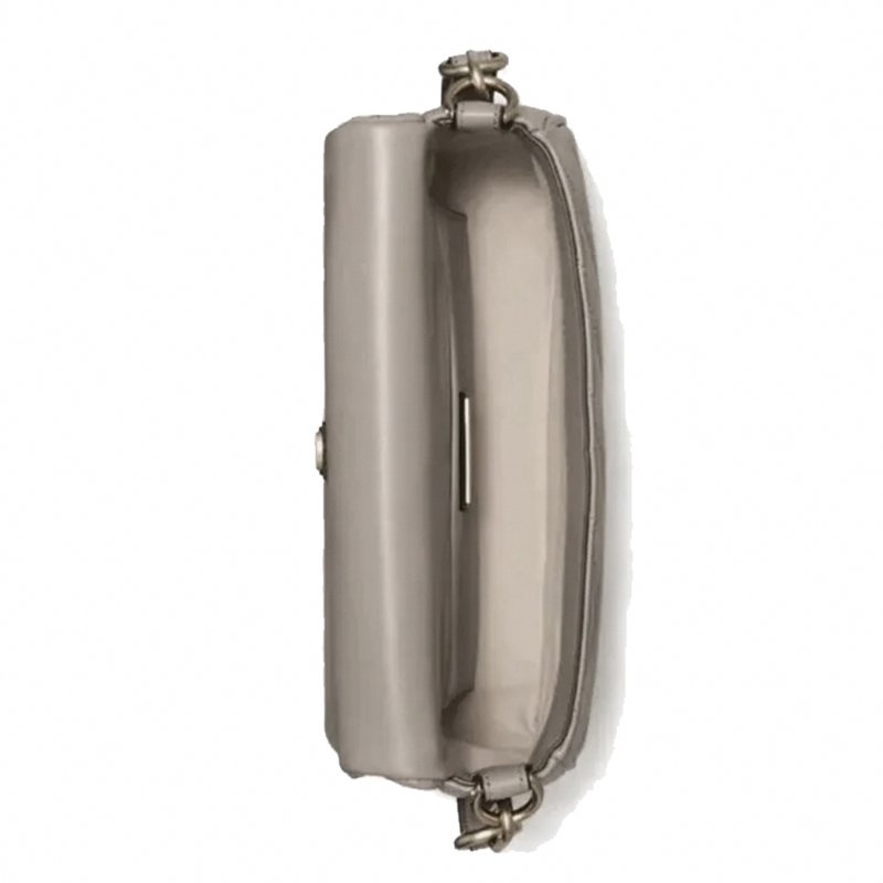 【TORY BURCH】縫線翻蓋肩斜二用包-灰色-2