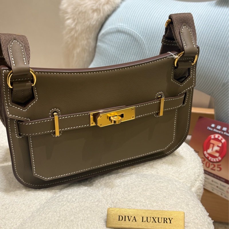 Hermes Mini Jysiere 18 /全新 / 大象灰/ 金扣-6