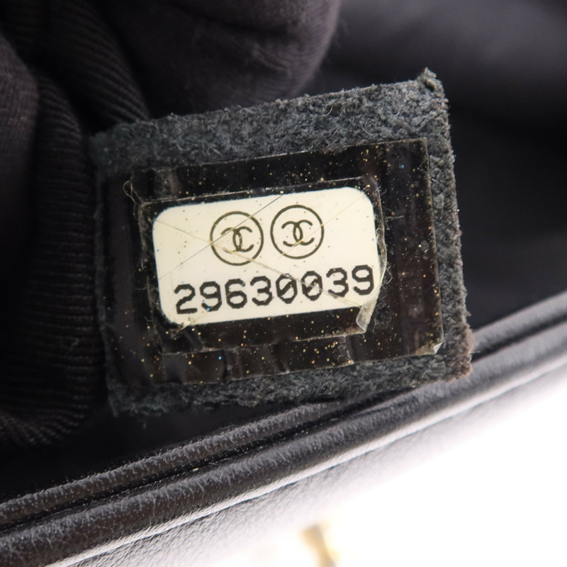 CHANEL 羊皮皮革Boy 25金扣鏈帶肩背袋-19