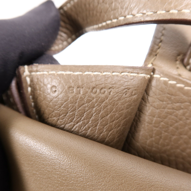 HERMES Clemence皮革Halzan 31銀扣手挽肩背兩用袋Etoupe-6