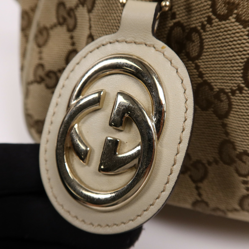 GUCCI 帆布Shoulder Bag金扣肩背袋-9