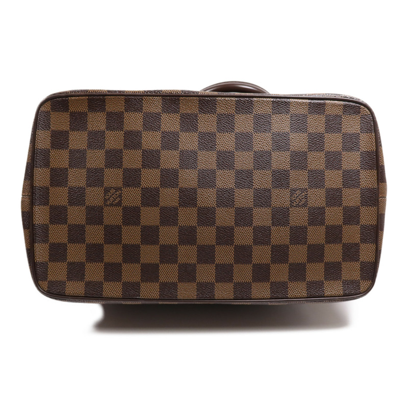 LOUIS VUITTON Damier Saleya MM金扣肩背袋/手挽袋棕色-3