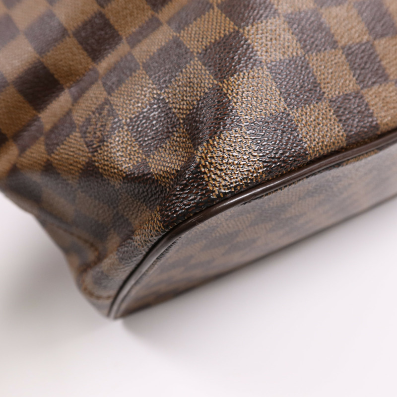 LOUIS VUITTON Damier Saleya MM金扣肩背袋/手挽袋棕色-5