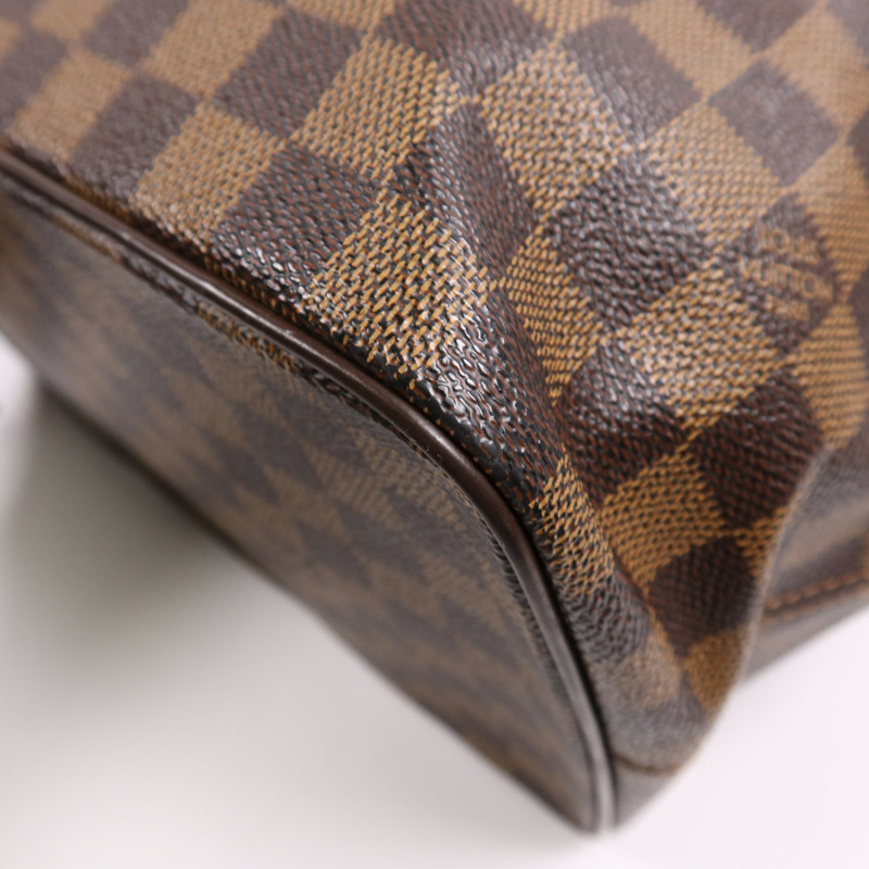 LOUIS VUITTON Damier Saleya MM金扣肩背袋/手挽袋棕色-6