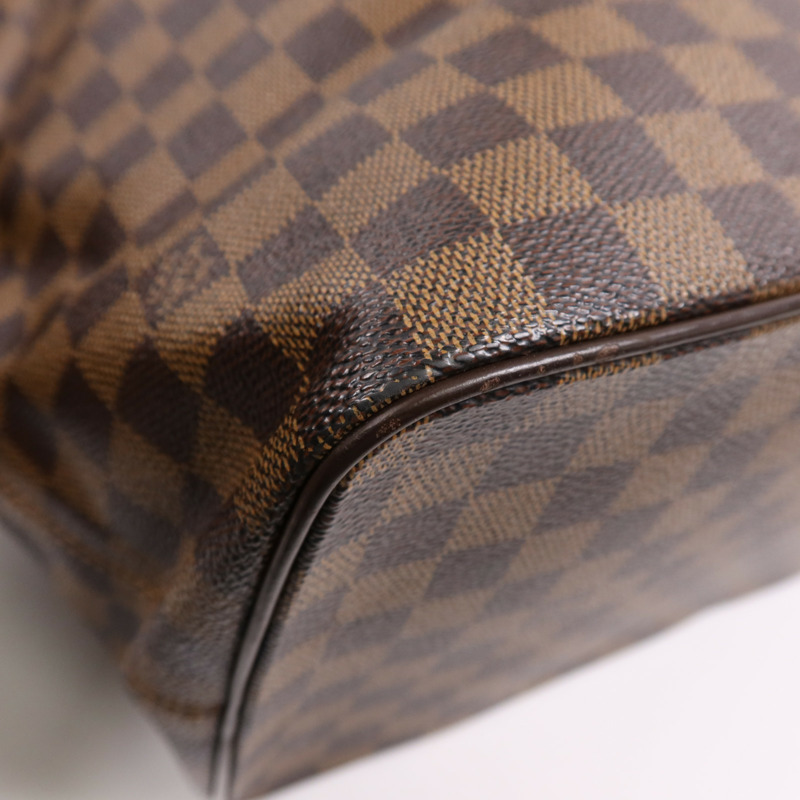 LOUIS VUITTON Damier Saleya MM金扣肩背袋/手挽袋棕色-7