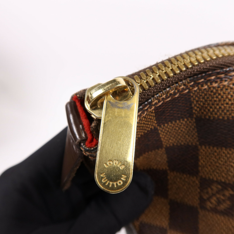 LOUIS VUITTON Damier Saleya MM金扣肩背袋/手挽袋棕色-8