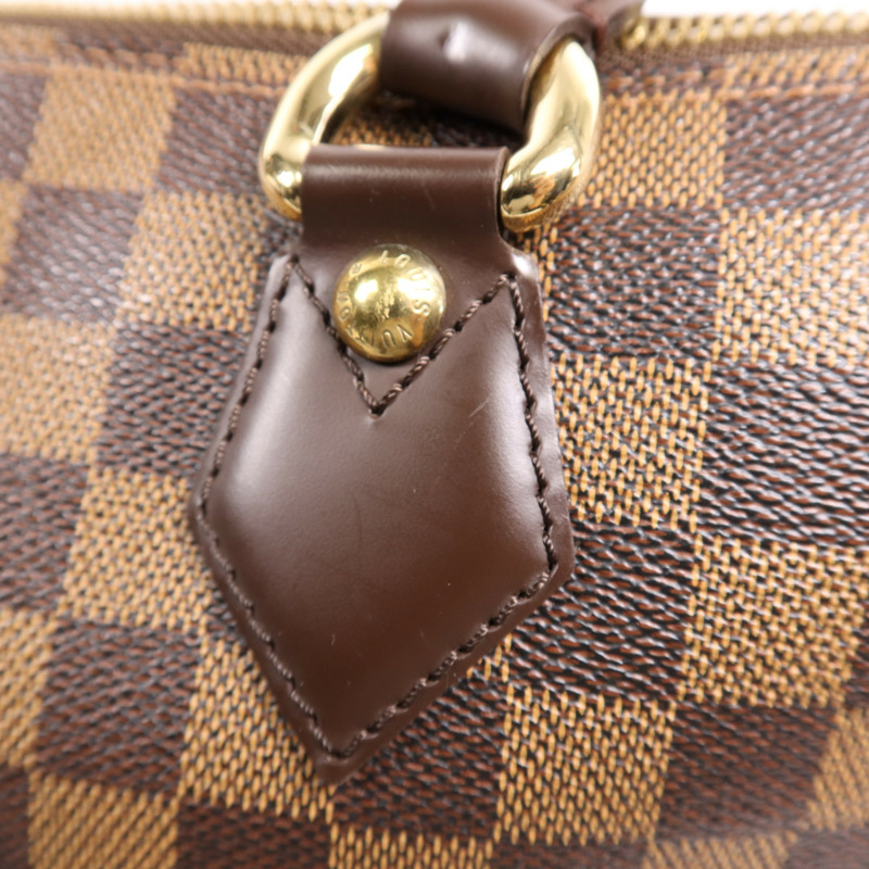 LOUIS VUITTON Damier Saleya MM金扣肩背袋/手挽袋棕色-10