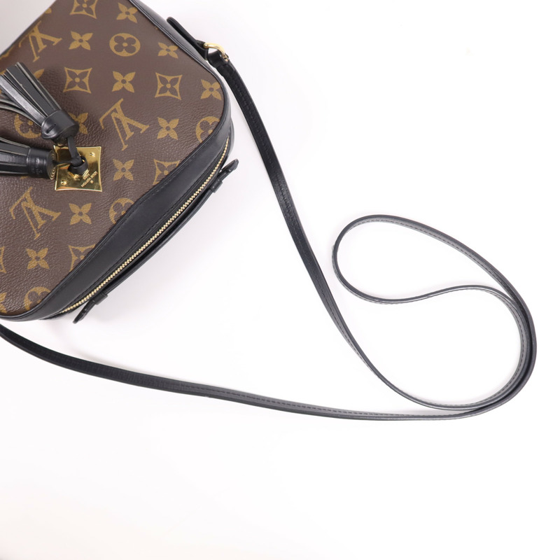 LOUIS VUITTON Monogram Saintonge金扣手挽袋棕色-7