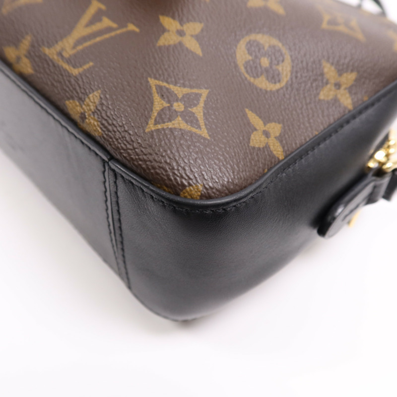 LOUIS VUITTON Monogram Saintonge金扣手挽袋棕色-8