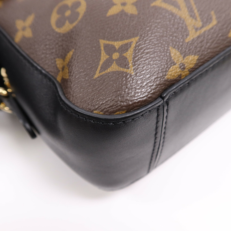 LOUIS VUITTON Monogram Saintonge金扣手挽袋棕色-11