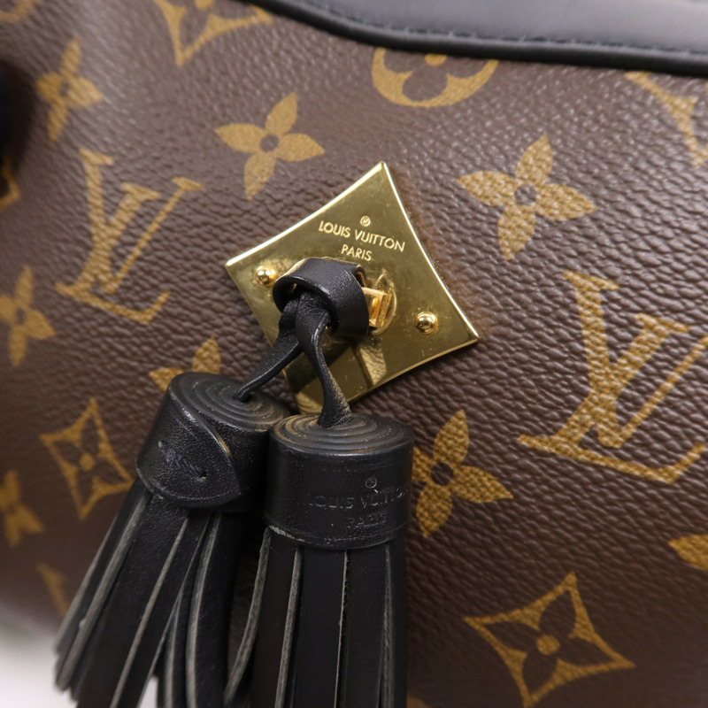 LOUIS VUITTON Monogram Saintonge金扣手挽袋棕色-12