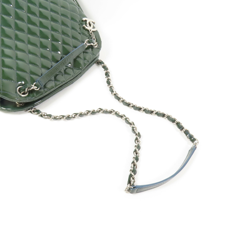 CHANEL 漆皮皮革Shoulder Bag銀扣肩背袋-4