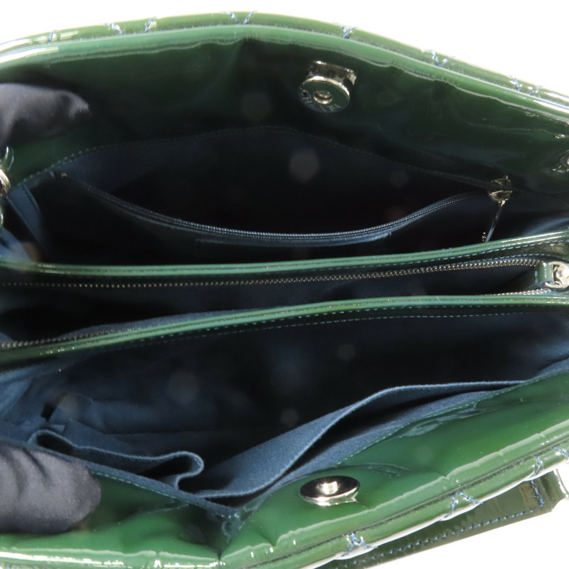 CHANEL 漆皮皮革Shoulder Bag銀扣肩背袋-6