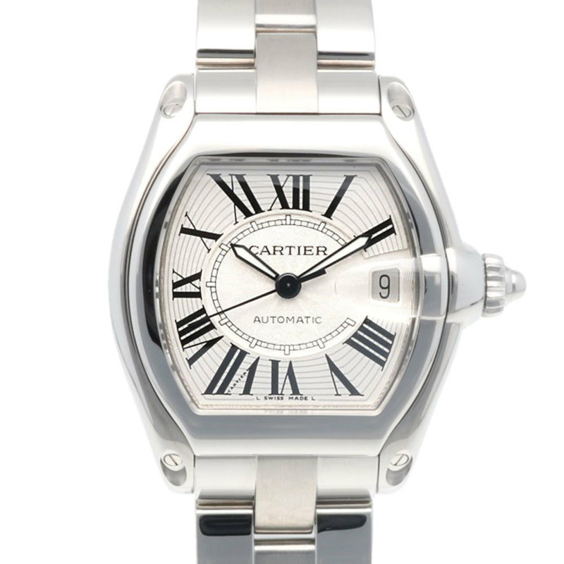 Cartier Roadster LM 腕錶,不鏽鋼,W62025V3 (2510),自動上鍊,已檢修和重新加工,男士,卡地亞-0